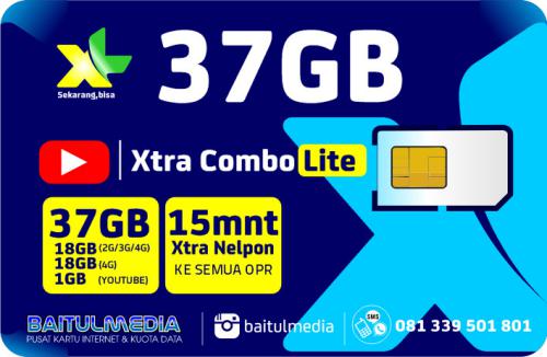 Paket Internet XL Combo Xtra Lite Kuota 37 GB