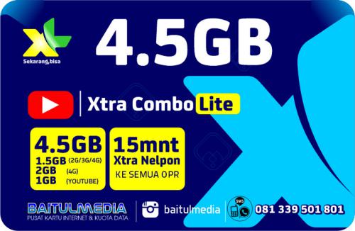 Paket Internet XL Combo Xtra Lite Kuota 4,5 GB